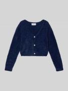 DANAMADE Regular Fit Cardigan mit Ziersteinbesatz in Marine, Größe 146