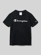 CHAMPION T-Shirt aus reiner Baumwolle in Black, Größe 176