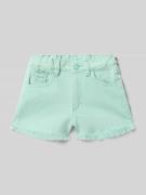Mayoral Jeansshorts im 5-Pocket-Design mit Fransensaum in Helltuerkis,...