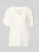 Soyaconcept Strickshirt mit V-Ausschnitt Modell 'Delia' in Offwhite, G...