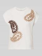 Stefanel T-Shirt mit Rundhalsausschnitt und Stitchings Modell 'RICAMO'...