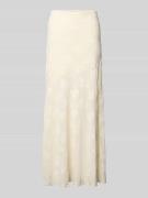 Gina Tricot Maxirock mit elastischem Bund in Offwhite, Größe L
