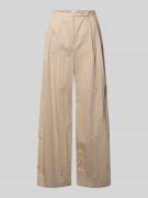 Jake*s Collection Chino mit Knopfverschluss und Drapierungen in Beige,...