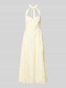 Bardot Midikleid mit Neckholder und Lochstickerei Modell 'POLLIE' in G...