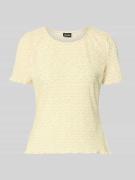 Pieces Slim Fit T-Shirt mit Allover-Muster Modell 'FLORA' in Hellgelb,...