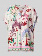 Milano Italy Blusenshirt aus Viskose im Allover-Look in Sand, Größe 36