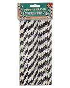 Party Collection Papierstrohhalme Streifen   16 stk.
