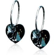 Blomdahl Natural Titanium  14 mm Heart Black Diamond Black diamon