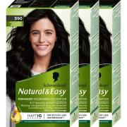 Schwarzkopf Natural&Easy 590 Ebenholts Svart 3-pack