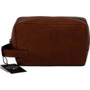 Beard Monkey Toiletry Bag Leather Brandy