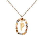 PDPAOLA Letter P Halskette 18 kt. Silber Vergoldet CO01-275-U