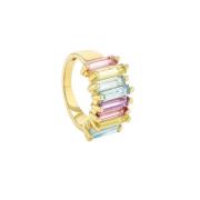 Suzanne Kalan Rainbow Baguette Ring 14 kt. Gold PR544-YGRBW