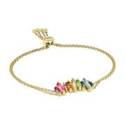 Suzanne Kalan Baguette Rainbow Armband 14 kt. Gold 0,10 ct. PB64-YGRBW