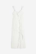 H&M Chiffonkleid mit Volants Weiß, Alltagskleider in Größe 34. Farbe: ...