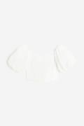 H&M Gesmoktes Off-Shoulder-Shirt Weiß, Blusen in Größe XL. Farbe: Whit...