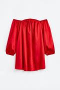 H&M Off-Shoulder-Kleid aus Satin Rot, Party kleider in Größe S. Farbe:...