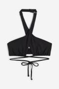 H&M Neckholder-Bikinitop Schwarz, Bikini-Oberteil in Größe 38. Farbe: ...