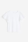 H&M Shirt mit Butterfly-Ärmeln Weiß, T-Shirt in Größe S. Farbe: White
