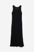 H&M Geripptes Kleid aus Seidenmix Schwarz, Alltagskleider in Größe M. ...