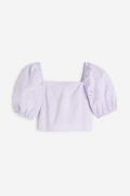 H&M Bluse mit Puffärmeln Flieder, Blusen in Größe XXL. Farbe: Lilac