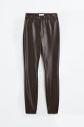 H&M Leggings mit hohem Bund Dunkelbraun in Größe 34. Farbe: Dark brown