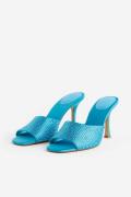 H&M Strassverzierte Mules Türkis, Heels in Größe 40. Farbe: Turquoise