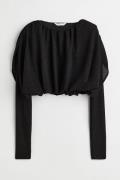 H&M Voluminöses Shirt Schwarz/Glitzernd, Tops in Größe S. Farbe: Black...