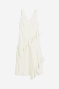 H&M Kleid mit Volant Cremefarben, Alltagskleider in Größe S. Farbe: Cr...