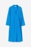 H&M Blusenkleid im Wickelschnitt Blau, Alltagskleider in Größe XS. Far...
