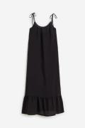 H&M Crêpe-Kleid mit Bindebändern Schwarz, Alltagskleider in Größe XS. ...