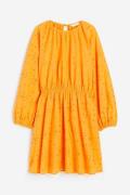 H&M Kleid mit Broderie Anglaise Orange, Alltagskleider in Größe XXL