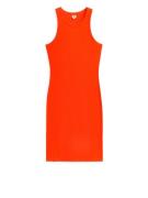 Arket Geripptes Trägerkleid Orange, Alltagskleider in Größe L