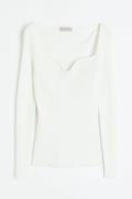H&M Pullover in Rippstrick Weiß, Tops Größe XXL. Farbe: White