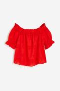 H&M Off-Shoulder-Bluse mit Broderie Anglaise Rot, Blusen in Größe XL. ...