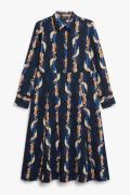 Monki Maxikleid mit Print und Kragen Bunte Katzen, Alltagskleider in G...