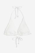 H&M Wattiertes Triangel-Bikinitop Weiß, Bikini-Oberteil in Größe 44. F...