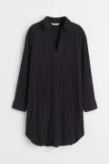 H&M Kleid mit Kragen Schwarz, Alltagskleider in Größe XS. Farbe: Black