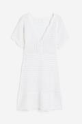 H&M Kleid im Häkellook Weiß, Alltagskleider in Größe L. Farbe: White