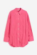 H&M Gecrinkelte Chiffonbluse Rosa, Freizeithemden in Größe XS. Farbe: ...