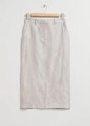 & Other Stories Linen-blend Midi Skirt Light Grey, Röcke in Größe 34