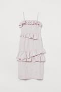 H&M Kleid mit Volants Hellrosa, Alltagskleider in Größe 44. Farbe: Lig...