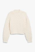 Monki Weißer Oversize-Pullover aus Grobstrick Weiß in Größe XL. Farbe:...