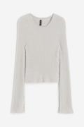 H&M Gerippter Pullover Hellgrau in Größe XL. Farbe: Light grey