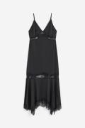 H&M Slipkleid mit Spitze Schwarz, Party kleider in Größe XL. Farbe: Bl...