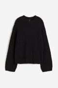 H&M Bouclé-Pullover Schwarz in Größe XXS. Farbe: Black