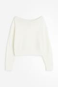 H&M Schulterfreier Pullover Naturweiß in Größe M. Farbe: Natural white