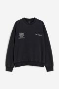 H&M Bedrucktes Sweatshirt in Oversized Fit Schwarz/New York City, Swea...