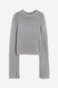 H&M Pullover in Linksstrick Grau Größe S. Farbe: Grey