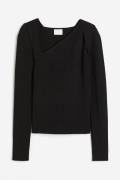 H&M Pullover mit asymmetrischem Ausschnitt Schwarz in Größe L. Farbe: ...