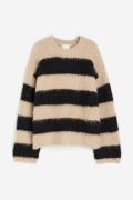 H&M Oversized Pullover Beige/Gestreift in Größe XS. Farbe: Beige/strip...